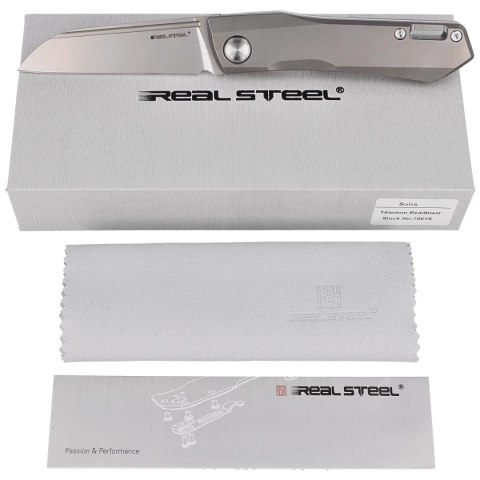 Nóż składany Real Steel Solis Gray Titanium, Satin N690 by Poltergeist Work (7061S) Real Steel