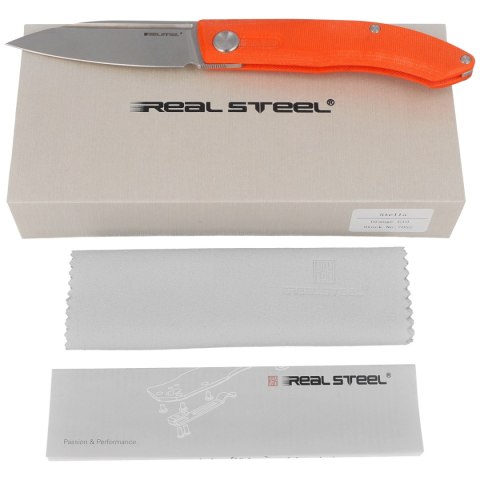 Nóż składany Real Steel Stella Orange G10, Stonewash VG-10 by Poltergeist Works (7052) Real Steel