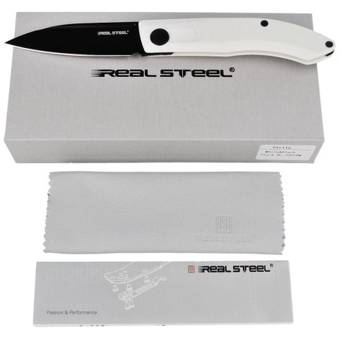 Nóż składany Real Steel Stella White G10, Blackwash VG-10 by Poltergeist Works (7051BW) Real Steel