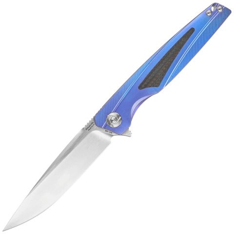 Nóż składany RikeKnife 803CH Blue Titanium/Carbon Fiber, Satin M390 by Richard Wu (RK803CH-B) RikeKnife Co. Ltd.