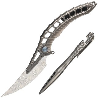 Nóż składany RikeKnife Alien 4 Dark Gray Titanium, Damasteel by Richard Wu (RK-ALIEN4-DG) RikeKnife Co. Ltd.
