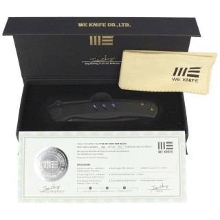 Nóż składany WE Knife Seer LE No 444/610 Black Titanium, Rubbed Silver CPM 20CV (WE20015-1) WE Knife