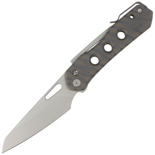 Nóż składany WE Knife Vision R Tiger Stripe Titanium, Silver Bead Blasted CPM 20CV by Snecx Tan (WE21031-6) WE Knife