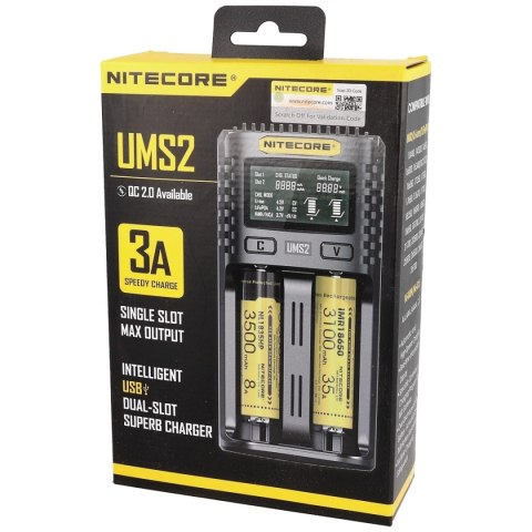 Ładowarka Nitecore UMS2 Dual-Slot USB Fast Charger (UMS2) NiteCore