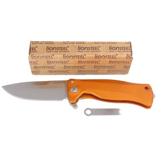 Nóż składany LionSteel SR11A Orange Aluminium, Satin Sleipner by Molletta (SR11A OS) LionSteel