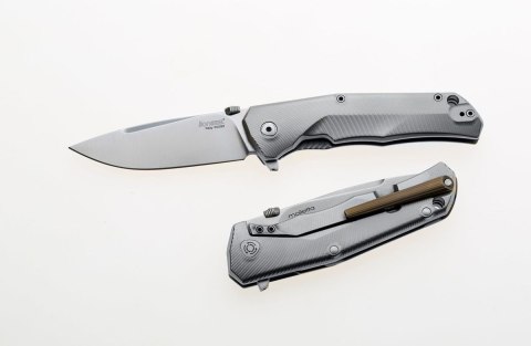 Nóż składany LionSteel T.R.E. Grey / Bronze Titanium, Stone Washed M390 by Molletta (TRE BR) LionSteel