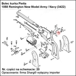 Bolec kurka Pietta 1858 Remington, 1862 Spiller & Burr (3422) Pietta Firearms