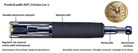 Pałka teleskopowa ASP F16BF Friction 16'' Foam, Black Chrome (52211) ASP Inc.