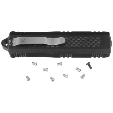 Nóż automatyczny OTF TacKnives TAKCOM Hornet Double Edge Carbon Fiber / Aluminum, Satin 154CM TacKnives