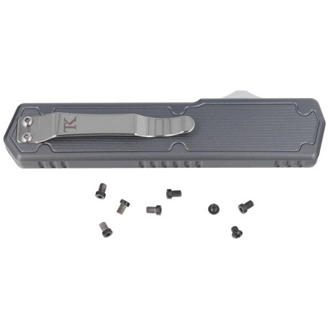 Nóż automatyczny OTF TacKnives TAKCOM Vigor V2 Black G10 / Grey Aluminum, Satin 154CM TacKnives