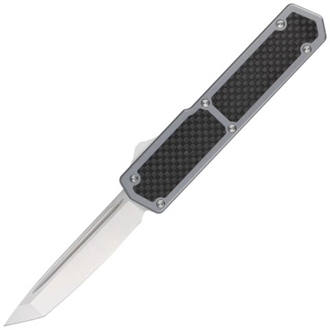 Nóż automatyczny OTF TacKnives TAKCOM Vigor V2 Carbon Fiber / Grey Aluminum, Satin CPM 154CM TacKnives