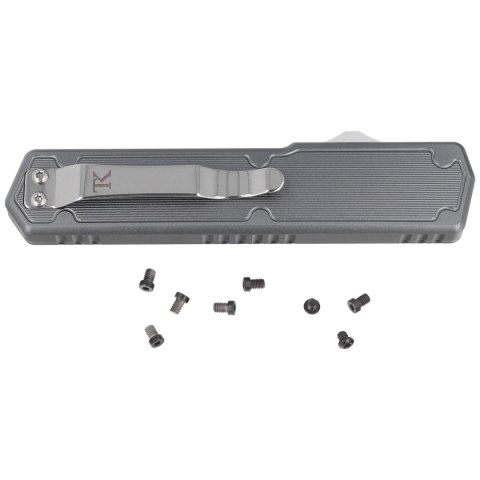 Nóż automatyczny OTF TacKnives TAKCOM Vigor V2 Red G10 / Grey Aluminum, Satin 154CM TacKnives