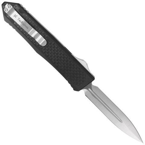 Nóż automatyczny OTF TacKnives Takcom Barracuda Carbon Fiber / Aluminium, Double Edge Satin D2 TacKnives