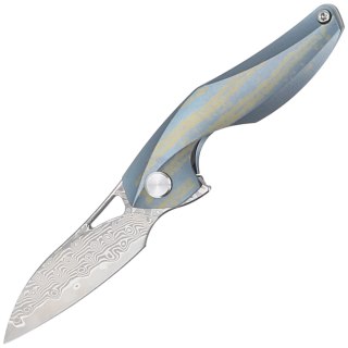 Nóż na szyję Bestech The Reticulan Blue / Colorful Titanium, Damascus by Elijah Isham (BT1810L) Bestech Knives