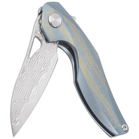 Nóż na szyję Bestech The Reticulan Blue / Colorful Titanium, Damascus by Elijah Isham (BT1810L) Bestech Knives