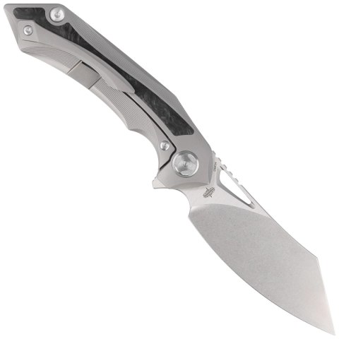 Nóż składany Bestech Kasta Grey Titanium / Marble Carbon Fiber, Mirror Stonewash M390 by Kombou (BT1909A) Bestech Knives