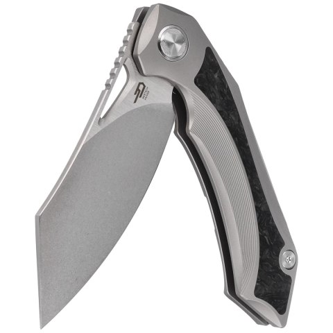 Nóż składany Bestech Kasta Grey Titanium / Marble Carbon Fiber, Mirror Stonewash M390 by Kombou (BT1909A) Bestech Knives