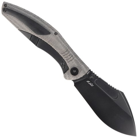 Nóż składany Bestech Lockness Black Canvas Micarta/Titanium, Black Stonewashed M390 by Koens Craft (BT2205F) Bestech Knives