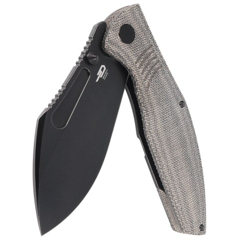 Nóż składany Bestech Lockness Black Canvas Micarta/Titanium, Black Stonewashed M390 by Koens Craft (BT2205F) Bestech Knives