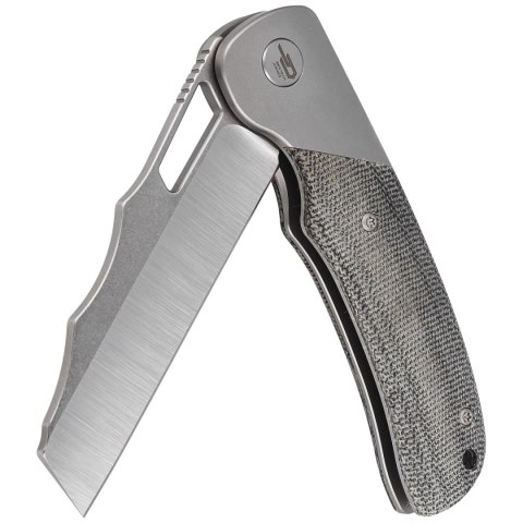 Nóż składany Bestech Syn Grey Titanium / Black Canvas Micarta, Hand Rubbed Stonewashed / Satin Elmax by Evolved EDC (BT2306B) Bestech Knives
