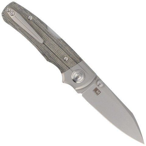 Nóż składany Bestech Tonic Grey Titanium/Black Canvas Micarta, Bead Blast Stonewashed M390 by Colin Maisonpierre (BT2204A) Bestech Knives