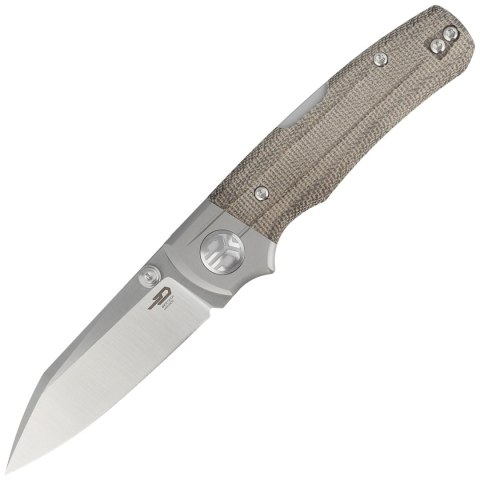 Nóż składany Bestech Tonic Grey Titanium/Green Canvas Micarta, Satin M390 by Colin Maisonpierre (BT2204C) Bestech Knives