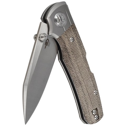Nóż składany Bestech Tonic Grey Titanium/Green Canvas Micarta, Satin M390 by Colin Maisonpierre (BT2204C) Bestech Knives