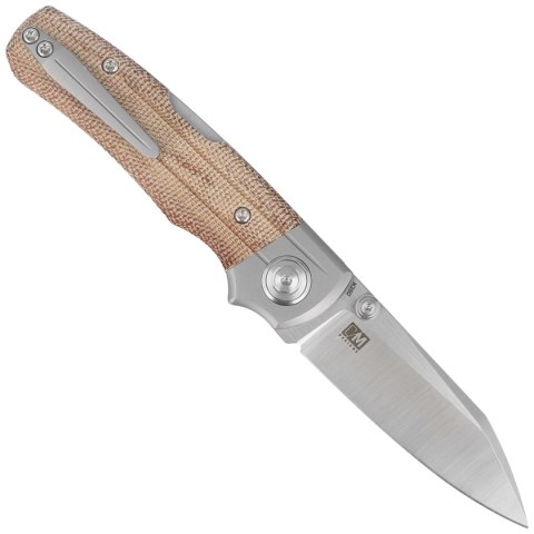 Nóż składany Bestech Tonic Grey Titanium/Natural Canvas Micarta, Satin M390 by Colin Maisonpierre (BT2204B) Bestech Knives