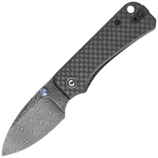 Nóż składany Civivi Baby Banter Twill Carbon Fiber overlay on Black G10, Black Hand Rubbed Damascus by Ben Petersen (C19068S-DS1 Civivi by WE Knife
