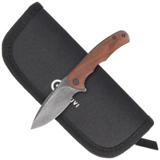 Nóż składany Civivi Mini Praxis Guibourtia Wood, Black Hand Rubbed Damascus (C18026C-DS1) Civivi by WE Knife