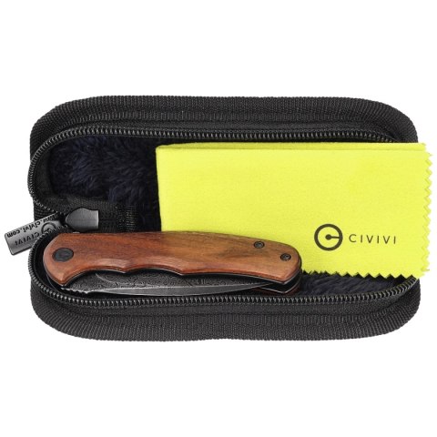 Nóż składany Civivi Mini Praxis Guibourtia Wood, Black Hand Rubbed Damascus (C18026C-DS1) Civivi by WE Knife