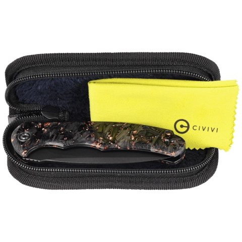 Nóż składany Civivi Praxis Shredded Carbon Fiber / Copper Shred, Black Stonewashed 9Cr18MoV (C803I) Civivi by WE Knife