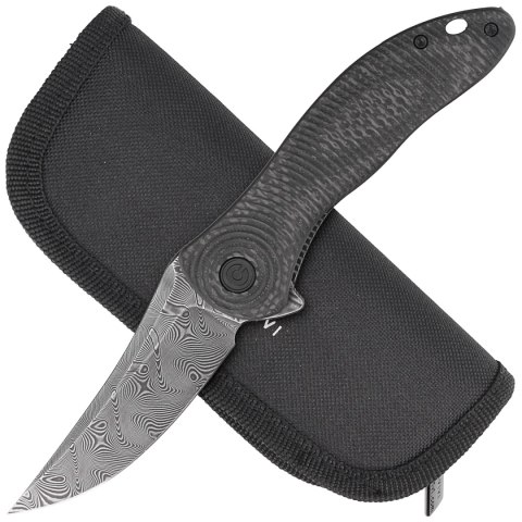 Nóż składany Civivi Synergy3 Black G10 / Twill Carbon Fiber, Black Hand Rubbed Damascus by Jim O'Young (C20075A-DS1) Civivi by WE Knife