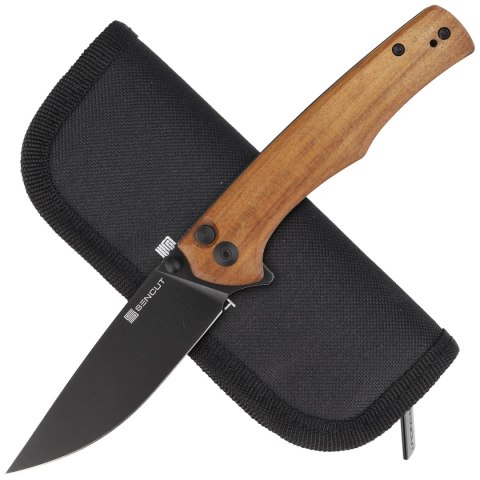 Nóż składany Sencut Crowley Guibourtia Wood, Black Stonewashed D2 (S21012-5) Sencut by We Knife