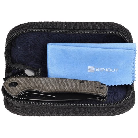 Nóż składany Sencut Mims Dark Green Canvas Micarta, Black Stonewashed 9Cr18MoV (S21013-3) Sencut by We Knife
