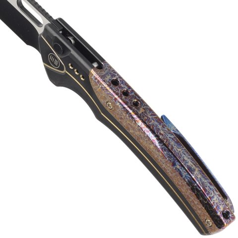 Nóż składany WE Knife Exciton LE No 185/210 Black / Flamed Titanium, Two Tone CPM 20CV (WE22038A-4) WE Knife