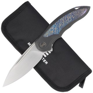Nóż składany WE Knife Makani LE No 137/300 Black Titanium / Flamed Titanium Inlay, Hand Rubbed Satin CPM 20CV by Anton Tkachenko WE Knife
