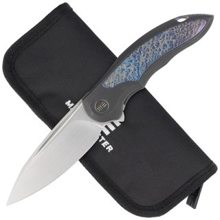 Nóż składany WE Knife Makani LE No 148/300 Black Titanium / Flamed Titanium Inlay, Hand Rubbed Satin CPM 20CV by Anton Tkachenko WE Knife