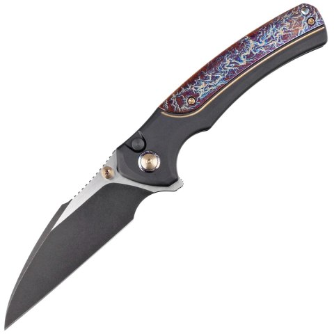 Nóż składany WE Knife Ziffius LE No 140/310 Black Titanium/Flamed, Black Stonewashed/Satin CPM 20CV (WE22024D-1) WE Knife