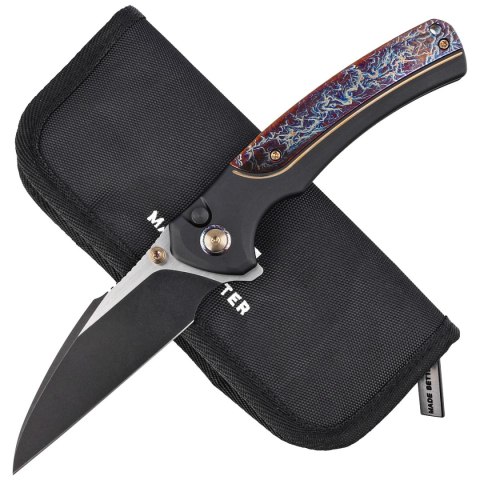 Nóż składany WE Knife Ziffius LE No 140/310 Black Titanium/Flamed, Black Stonewashed/Satin CPM 20CV (WE22024D-1) WE Knife