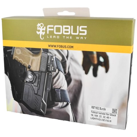 Kabura Fobus, Glock 19, 19X, 23 (Wykluczone 23 i 22 Gen 5), 32, 45 kabura taktyczna + Latarki i jednostki ochrony laserowej (RBT Fobus