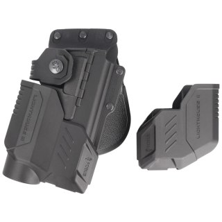 Kabura Fobus Obrotowa płetwa, Glock 17, 22, 31 + Latarki i jednostki ochrony laserowej (RBT17G2 Bundle RT) Fobus