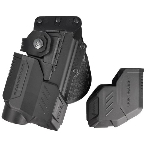 Kabura Fobus Obrotowa płetwa, Glock 19, 19X, 23 (Wykluczone 23 i 22 Gen 5), 32, 45 kabura taktyczna + Latarki i jednostki ochron Fobus