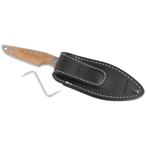 Nóż MKM Makro 1 Natural Canvas Micarta, Stonewashed by Jesper Voxnæs (MKMA01-NC) MKM - Maniago Knife Makers