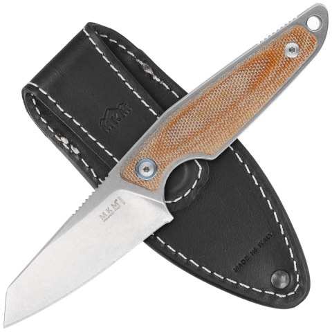 Nóż MKM Makro 2 Natural Canvas Micarta, Stonewashed by Jesper Voxnæs (MKMA02-NC) MKM - Maniago Knife Makers