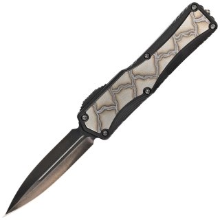 Nóż automatyczny OTF Heretic Colossus Custom D/E Black Aluminium/Flamed Ti Inlay, High Sheen SW DLC MagnaCut by Tony Marfione Jr Heretic Knives