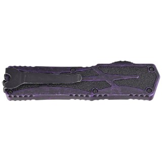 Nóż automatyczny OTF Heretic Colossus SE Breakthrough Purple Aluminum, Two Tone Black Battleworn MagnaCut by Tony Marfione Jr. Heretic Knives