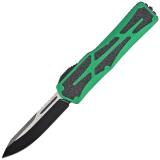 Nóż automatyczny OTF Heretic Colossus SE Green Aluminum, Two Tone Black Battleworn MagnaCut by Tony Marfione Jr. Heretic Knives