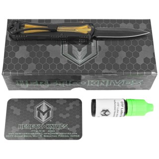 Nóż automatyczny OTF Heretic Manticore S DE Black Aluminum / Ultem, Black DLC Full Serrated MagnaCut by Tony Marfione Jr. Heretic Knives