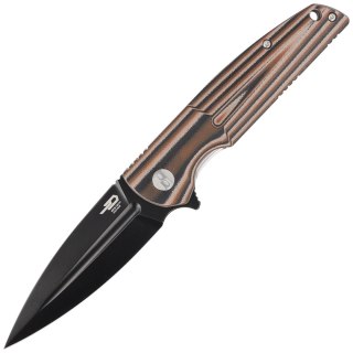 Nóż składany Bestech Fin Black / Orange / Beige G10, Black Stonewashed 14C28N (BG34C-3) Bestech Knives